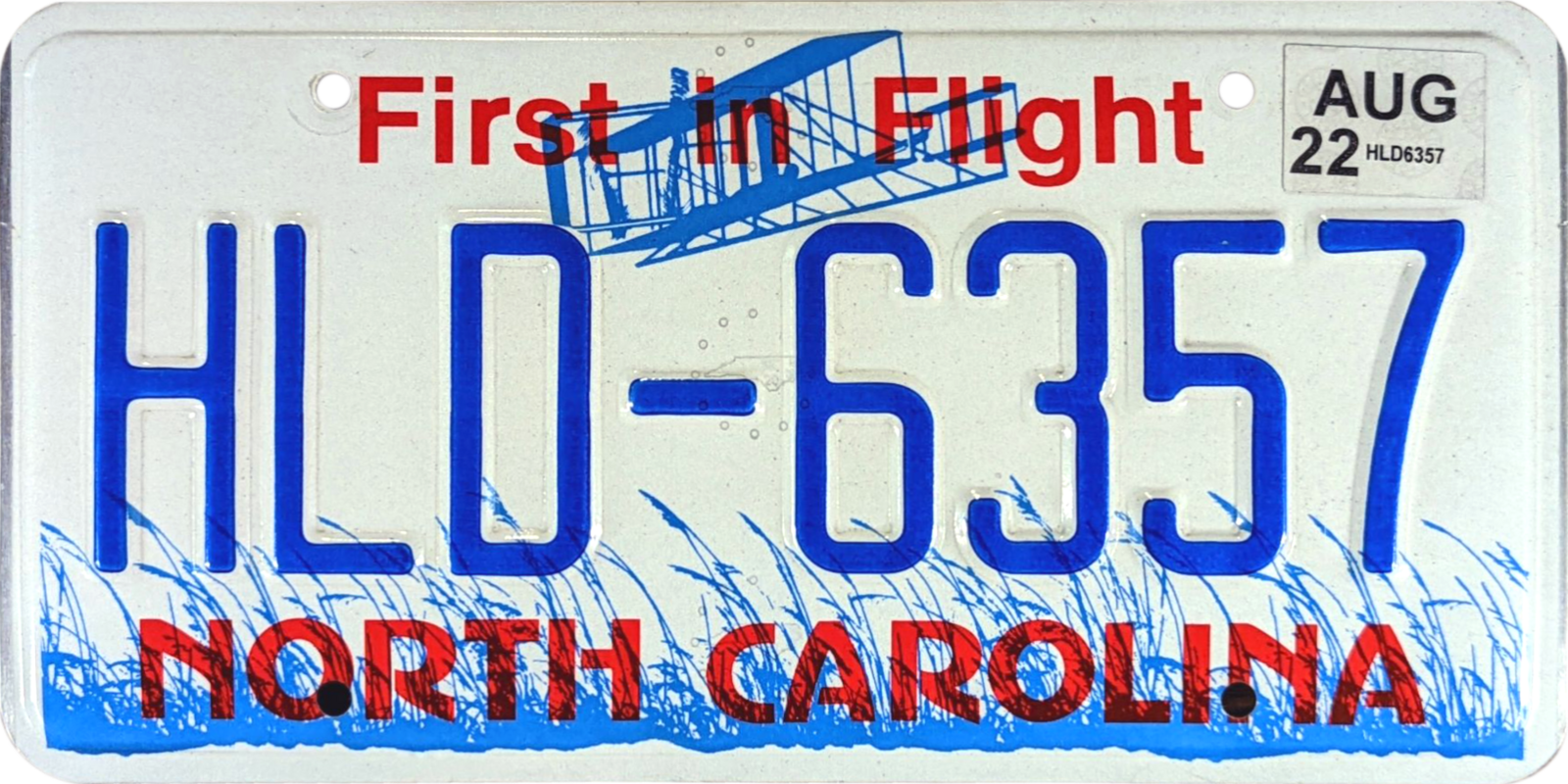 North Carolina license plate saying First in Flight